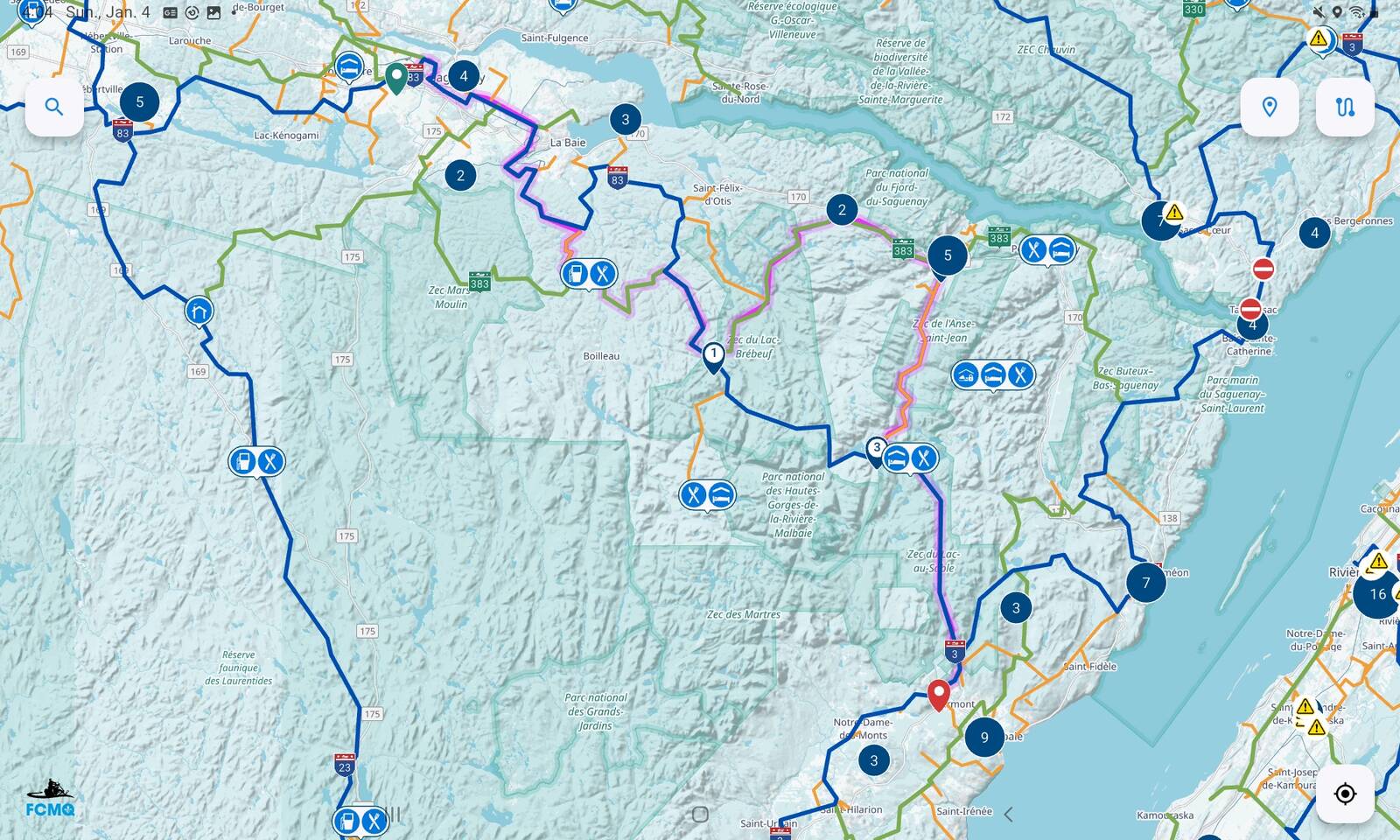 4-5 day saddle bag trip