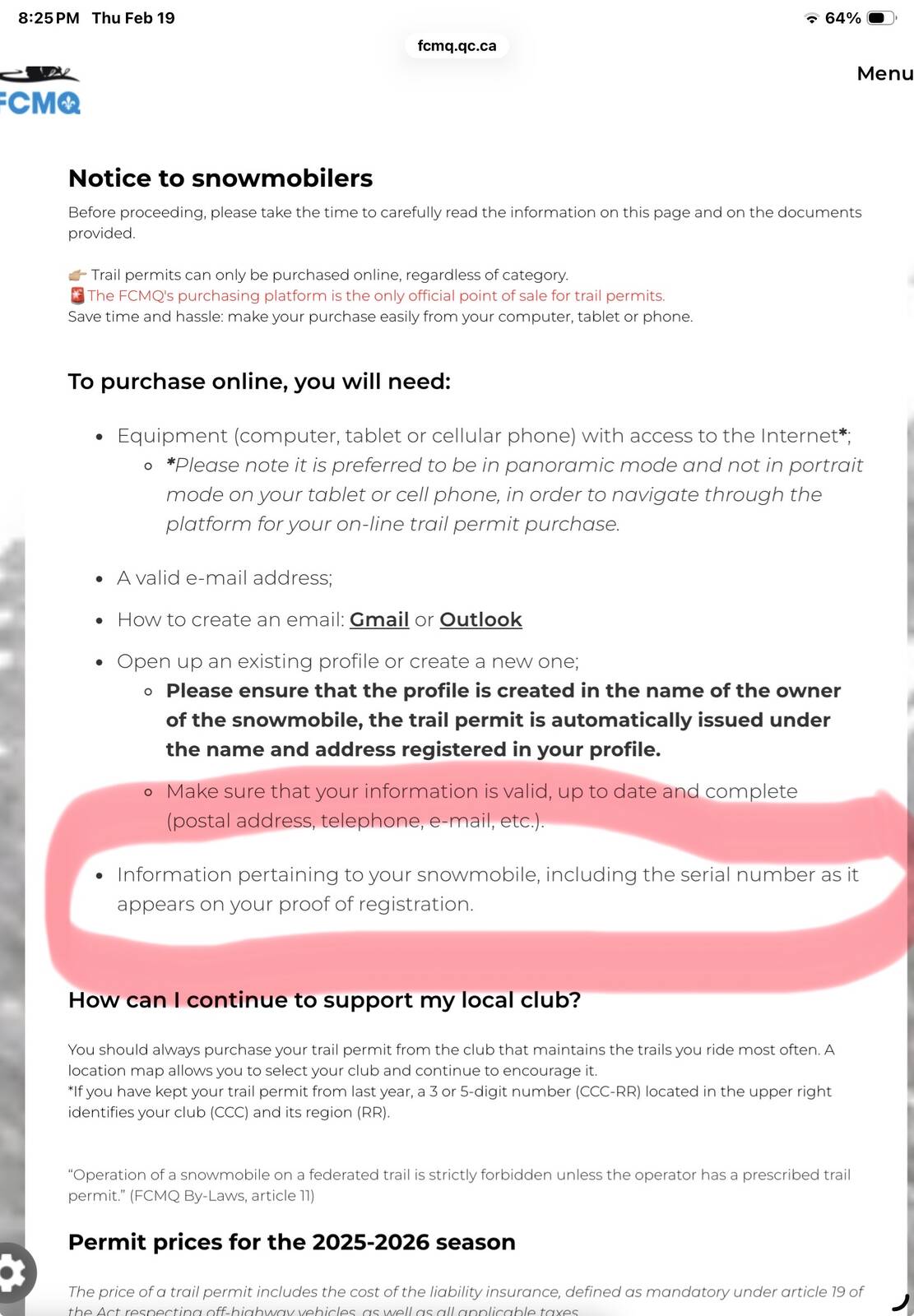 Trail pass purchase question?