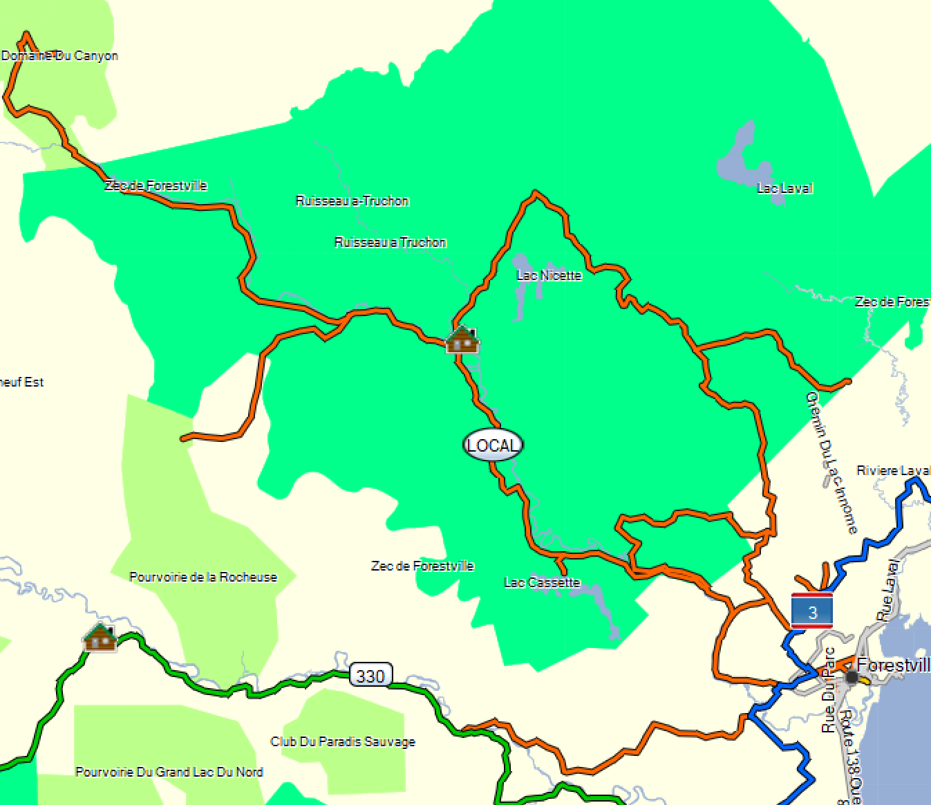 Forestville local trails